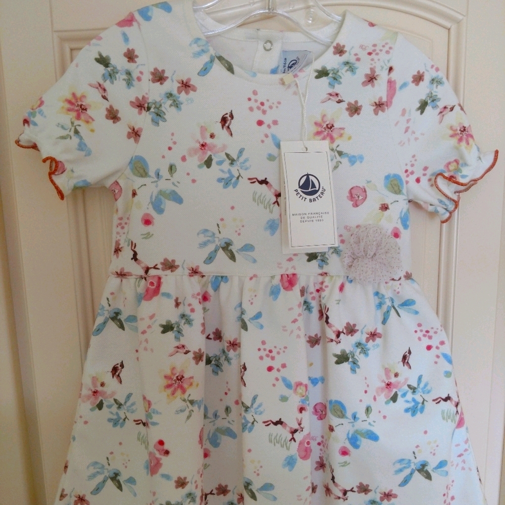 Girls ivory cotton dress, New with tag
